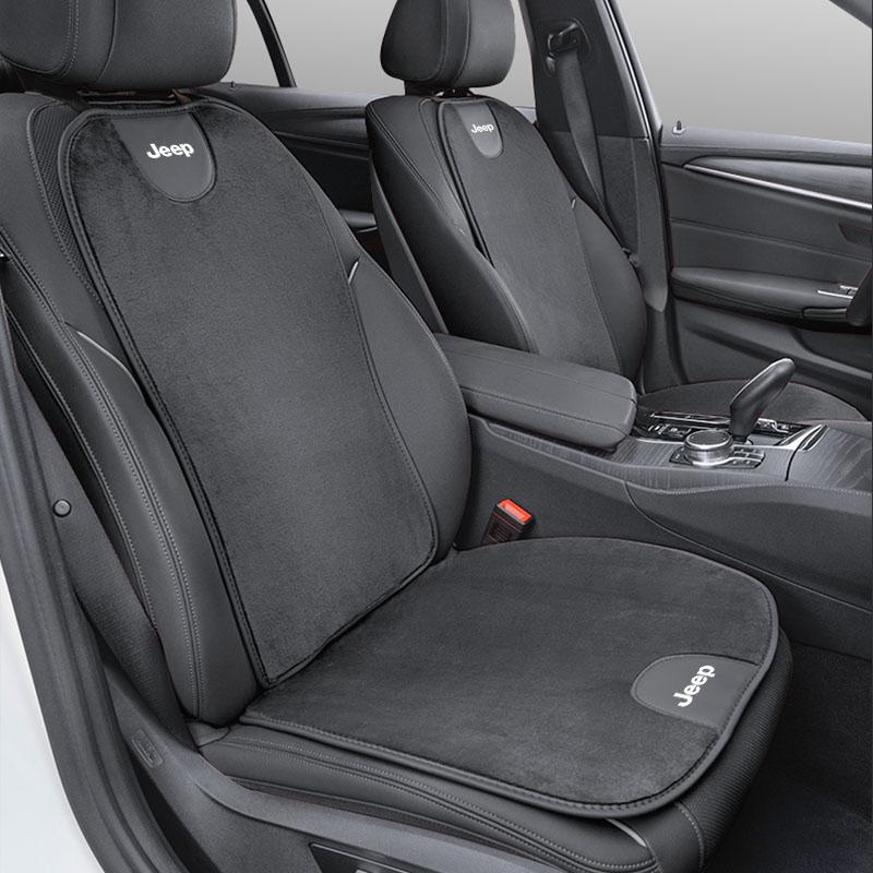 Car Seat Cover Backrest Pad Cushion Plush Interior Accessories For Jeep Grand Cherokee Wrangler JK Gladiator Compass Renegade AMV1