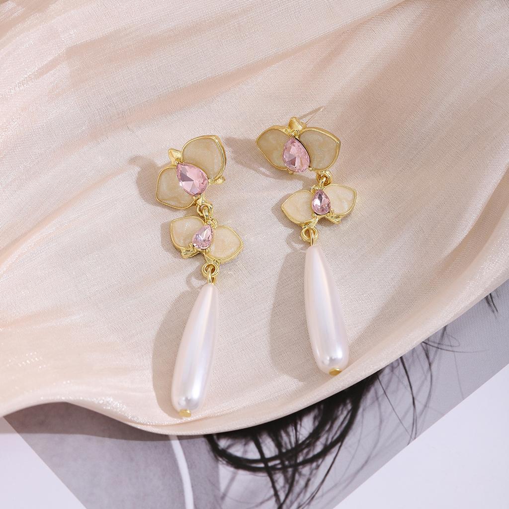 Long Water Drop Diamond Earrings, Guochao Ancient Style Light Luxury High-End Butterfly Super Fairy Earrings For Women