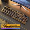 Backlit Wired Gaming Keyboard & Mouse Set with True Mechanical Feel and Suspended Keycaps