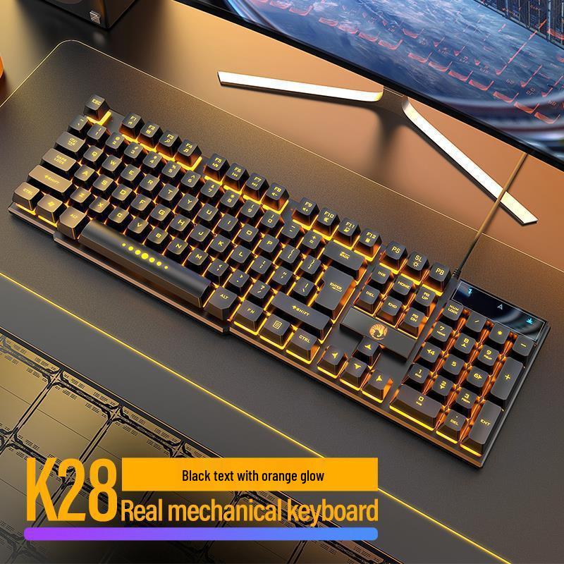 Backlit Wired Gaming Keyboard & Mouse Set with True Mechanical Feel and Suspended Keycaps