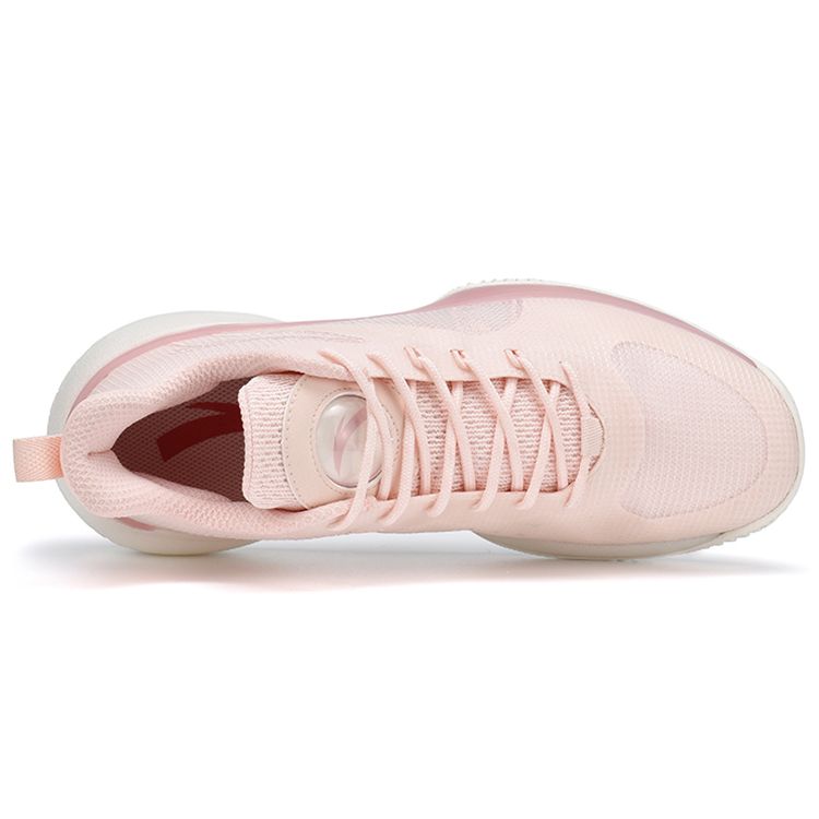 Anta Cement Nemesis Lightweight Air Bubble Series Protiskluzové tlumení nárazů Nízká basketbalová obuv Pánské tenisky Bílá Růžová 112121606S-5