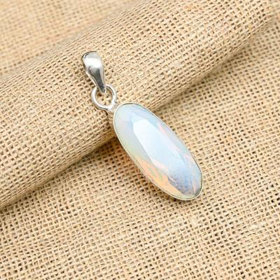 Milky Opal Gemstone Handmade 925 Sterling Silver Jewelry Lovely Pendant For Women