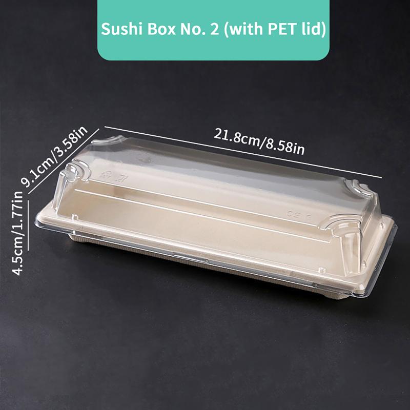 Disposable Sushi Box Home Takeaway Packaging Box Environmentally Friendly And Biodegradable Rectangular Sushi Plate Meal Box