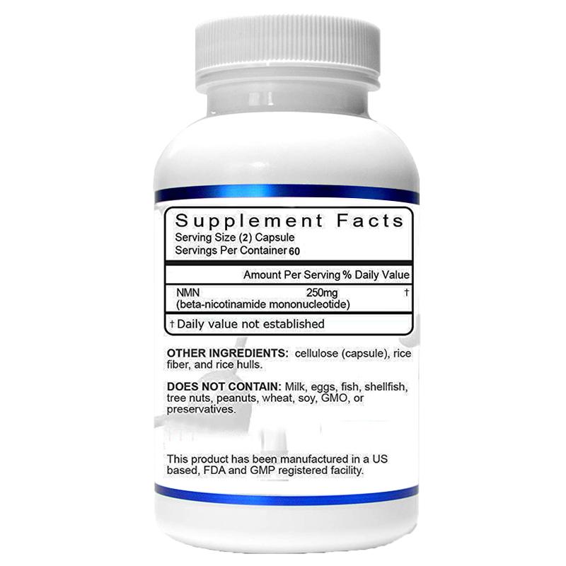 Bcuelov NMN Capsules, Nicotinamide Mononucleotide 250mg, for Daily Cellular Energy & Wellness, 120 Caps