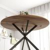 Round Dining Table for 4 People, Industrial Style Kitchen Table with Steel Legs, for Dining Room, Kitchen, Dark Brown