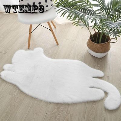 Soft Faux Rabbit Fur Cat Rug - 75cm X 29.52in (45*75cm) - Low Pile, Durable PVC Backing, Perfect for Home Decor