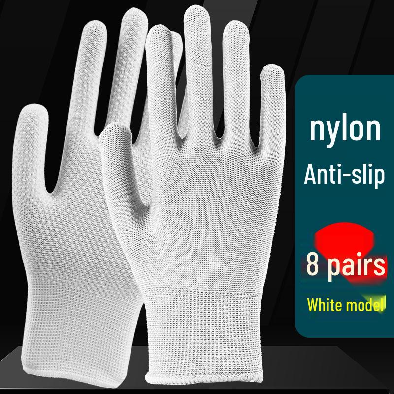 Breathable Non-Slip Nylon Summer Work Gloves - Unisex, Wear-Resistant, Sunscreen