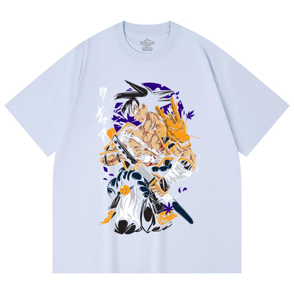 230 Gsm 100% Cotton Dragon Ball V68 Goku Samurai Print Unisex Heavy Cotton T Shirt