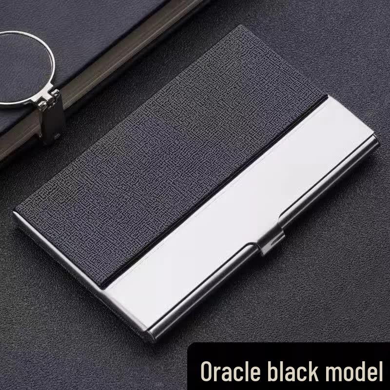 Yixingzhai Leather & Stainless Steel Business Card Holder