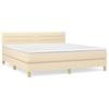 Maison Exclusive - Sommier à lattes de lit avec matelas Crème 180x200 cm Tissu