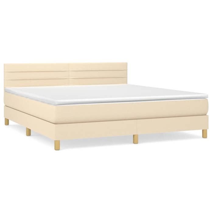 Maison Exclusive - Sommier à lattes de lit avec matelas Crème 180x200 cm Tissu