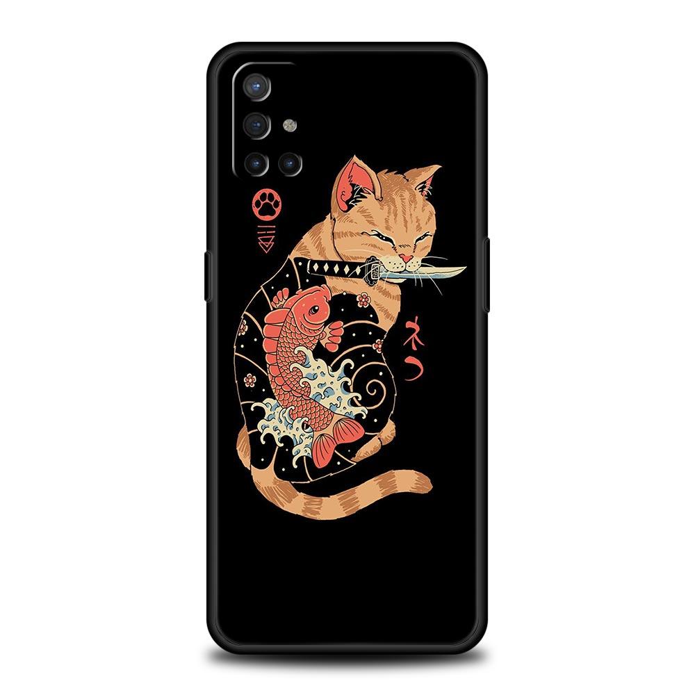 Phone Case For Oneplus 13R 12R 10R 13 12 11 10T Nord N100 N10 Z N30 CE 3 2 2T Pro Lite 5G Soft TPU Cover Animal Cat Tattoo Capas