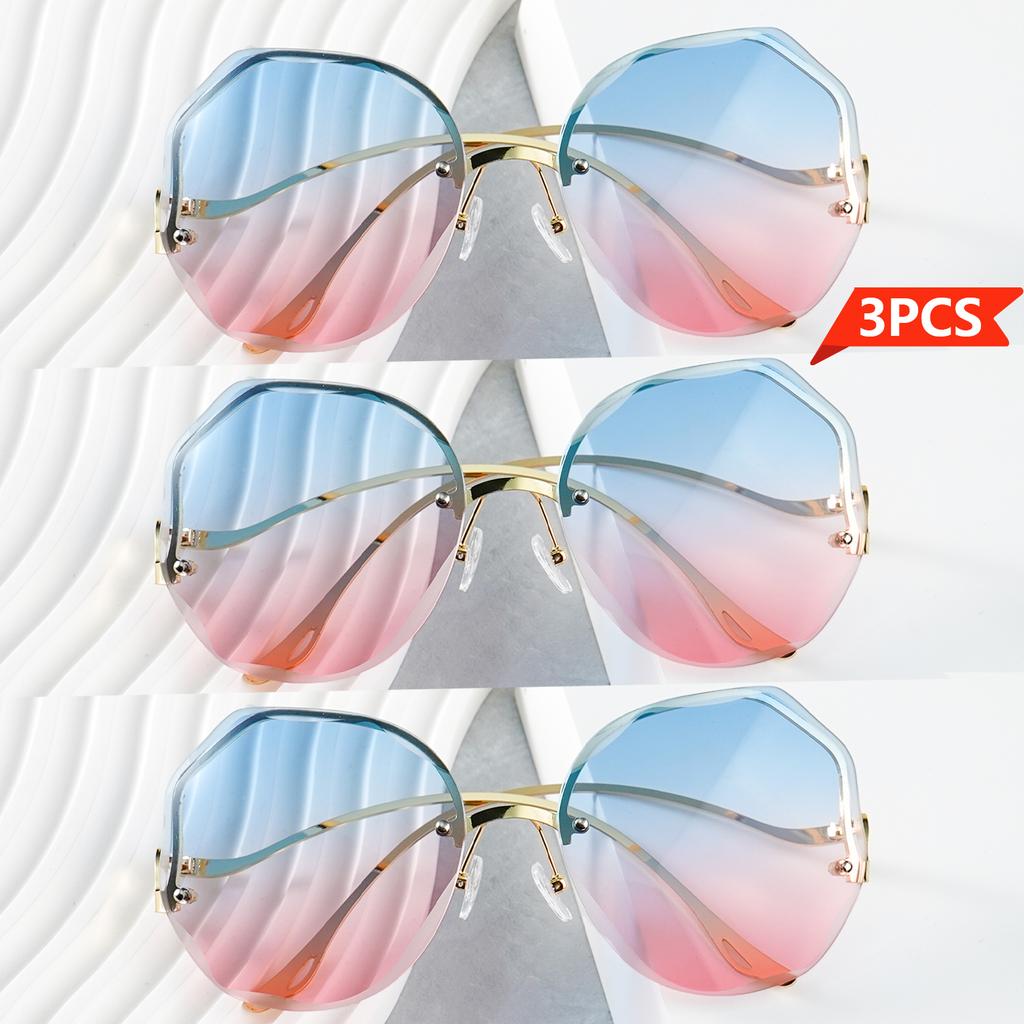 Trendy Frameless Gradient Color Sunglasses Perfect For Street Style Parties Music Festivals & More Festive Accessories