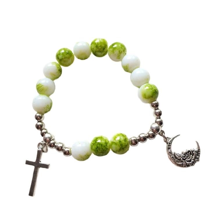 Adjustable Crosses Charm Beads Bracelets Fashionable Religious Jewelry for Men and Women