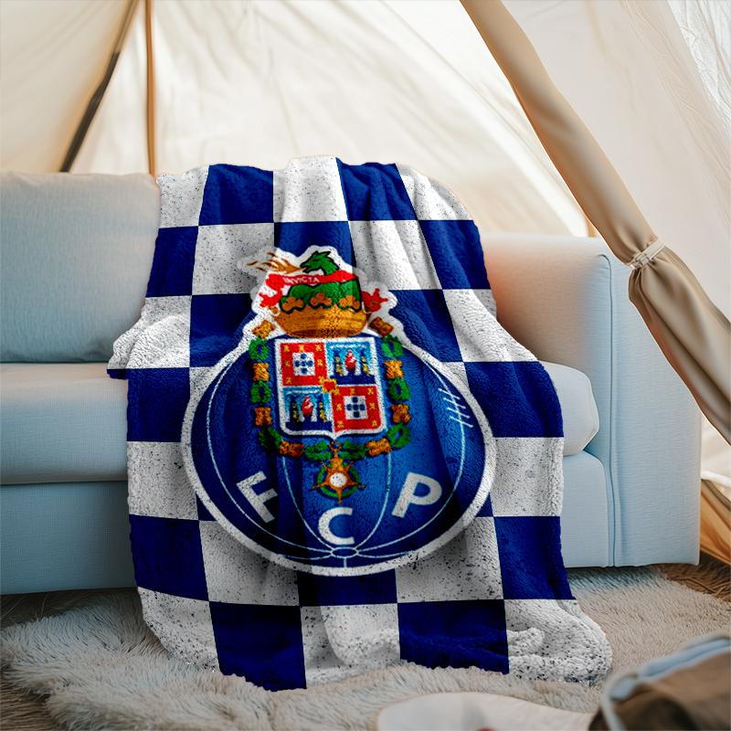 1 Stück FC Porto Design Bedruckte Weiche Flanelldecke Überwurf für Schlafzimmer Wohnzimmer Sofa Camping Reise Fan Geschenke Weihnachtsgeschenke