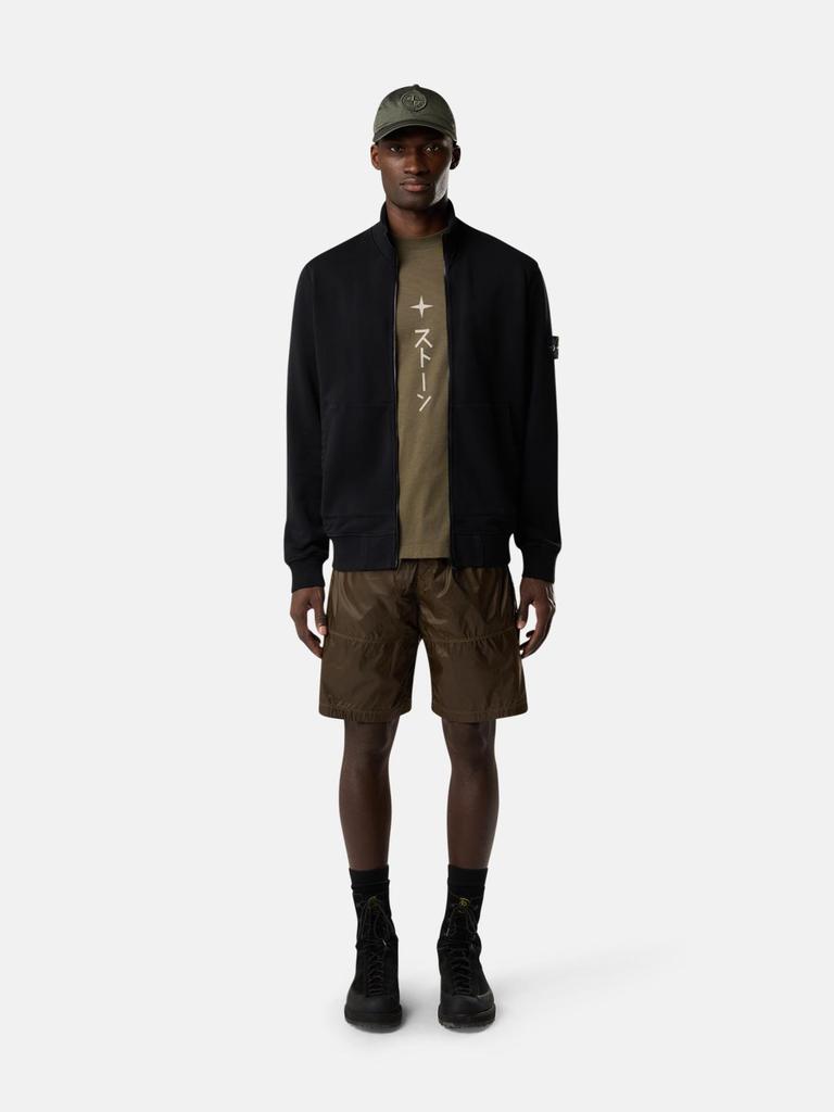 Silná fleecová mikina s kapucí na zip Cross Classic Stone se stojáčkem