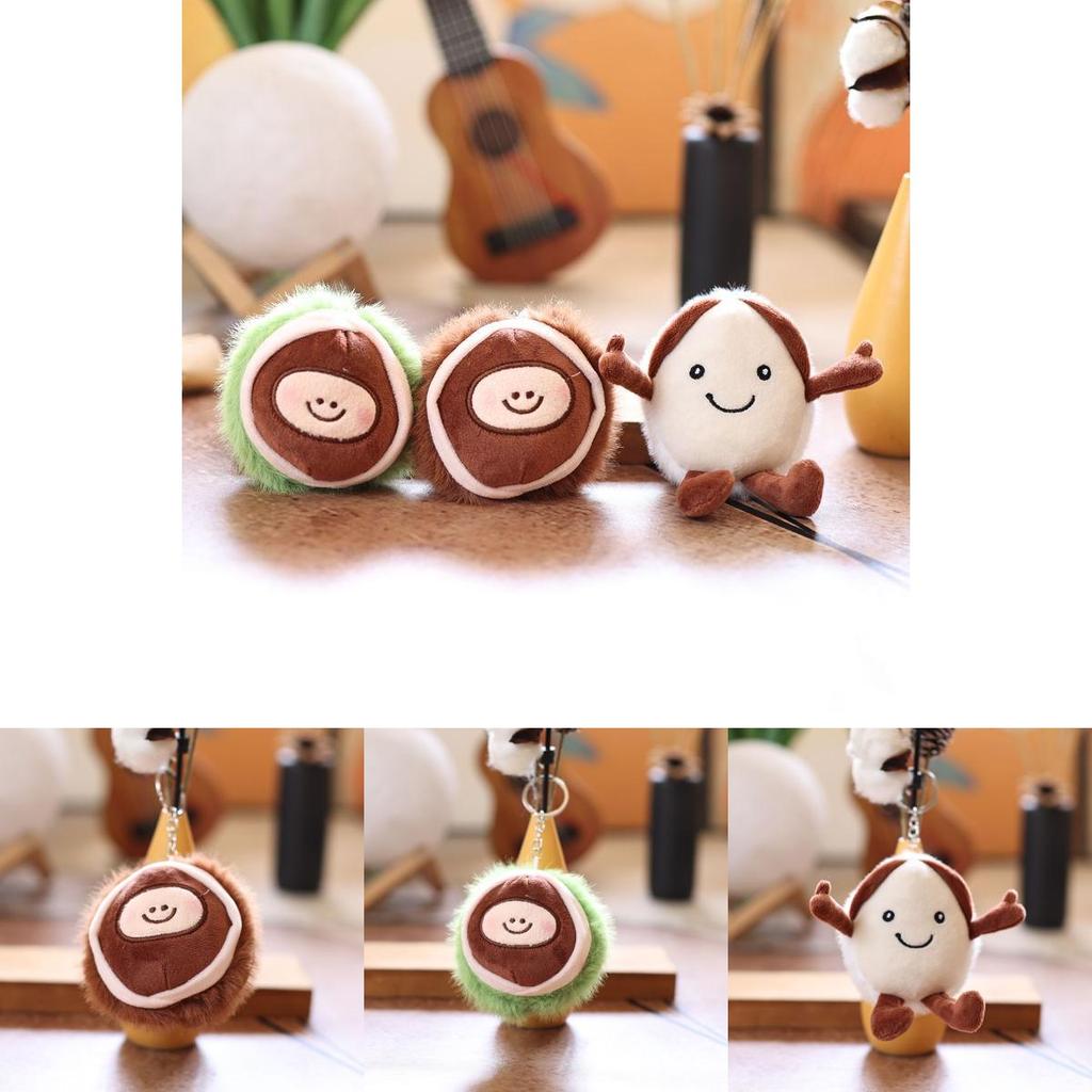 Plush Chestnut Keychain With Soft Short Plush For Bag Decor And Gifts