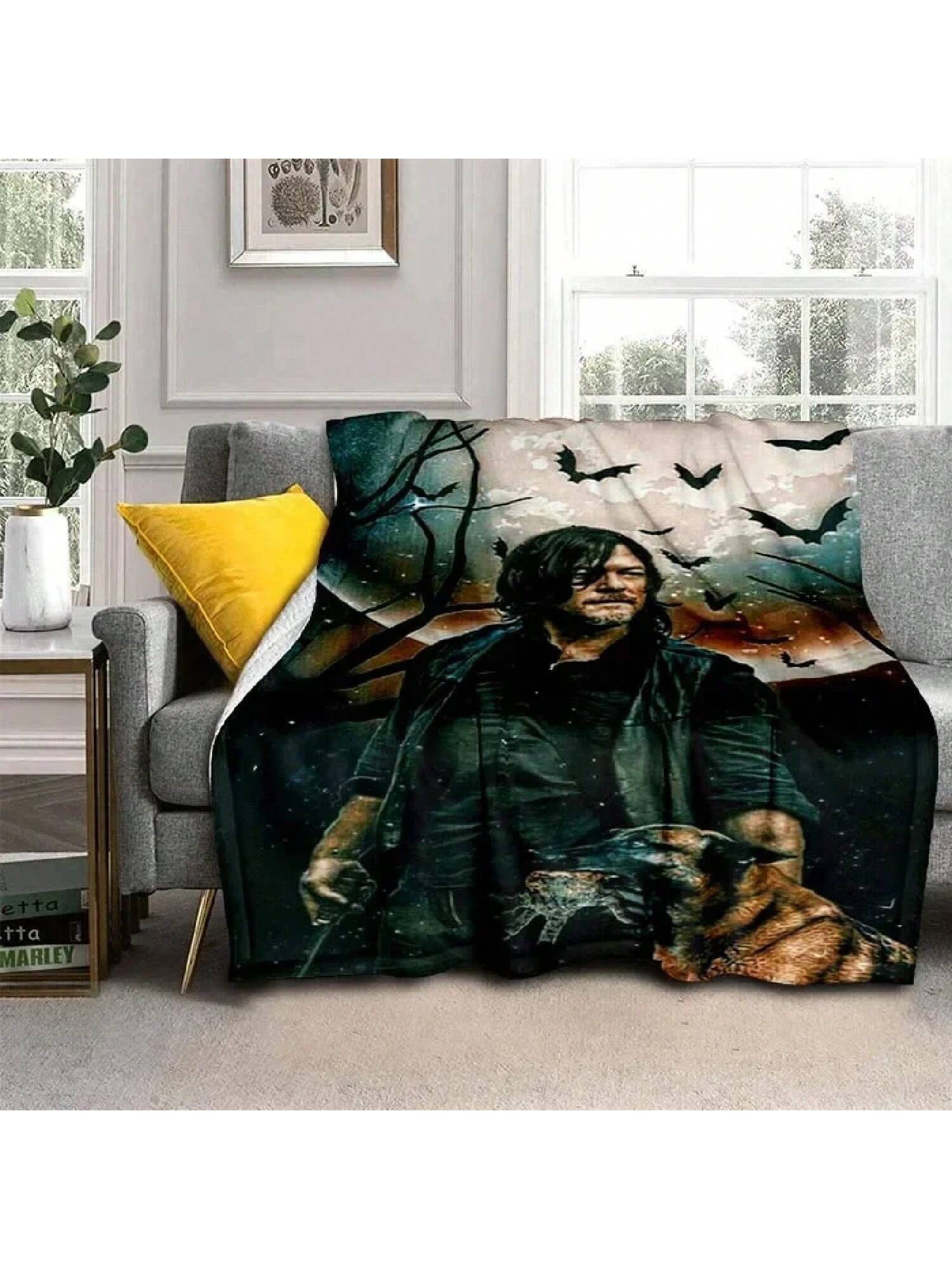 

Walking Dead Movie Flannel Blanket, Warm And Soft Blanket For Couch Sofa Office Home Travel Camping Birthday Gift 75X95CM сірий колір