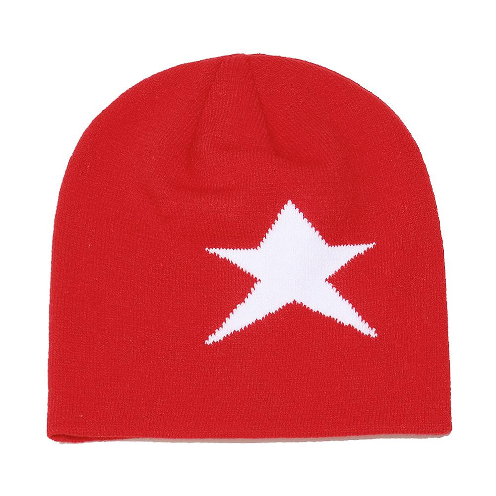 2025 Winter New Wool Hat Trendy Versatile Pullover Hat Beanie Outdoor Pentagram Cold Hat Men