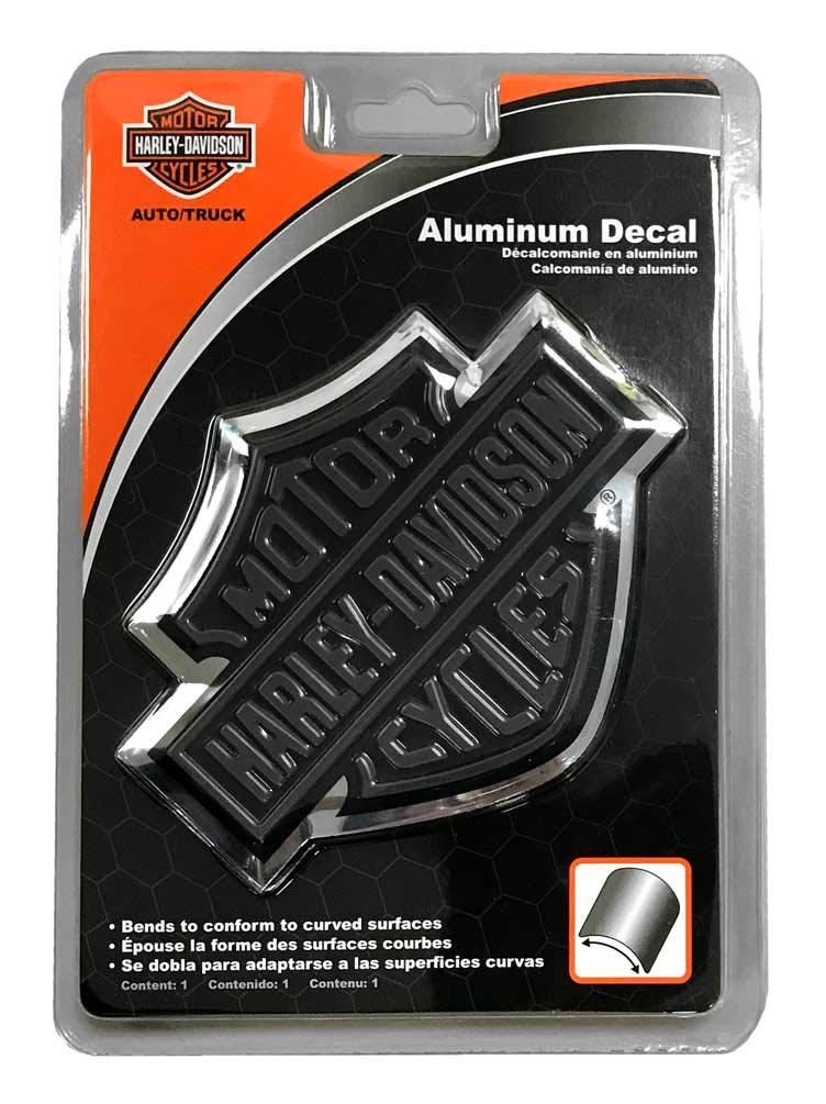 Wisconsin Bar Shield Logo Biegbarer Aluminium-Aufkleber CG41713 Harley-Davidson & Schwarz/Silber