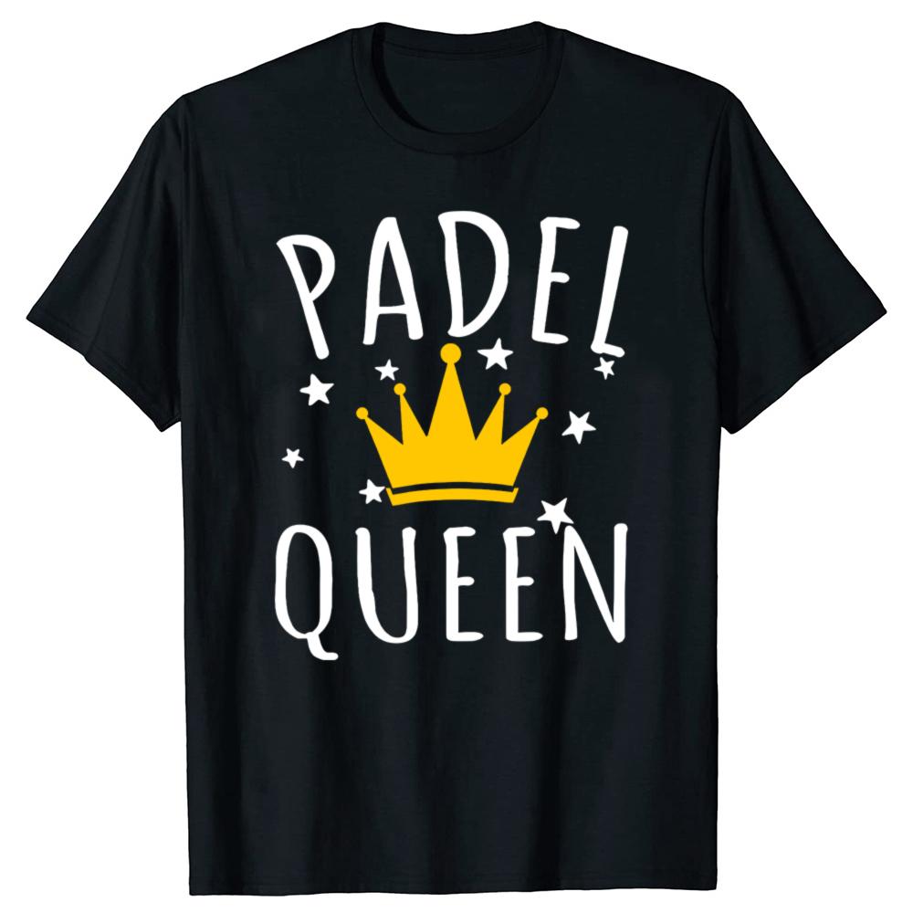 Funny Retro Padel Queen Practice Cotton Tops Fitness T-Shirt Oversized Unisex Tshirt Graphic Tees Men's Clothing Streetwear