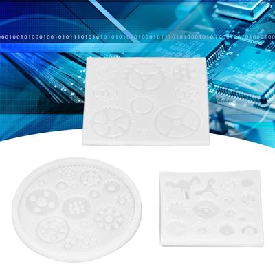 3pcs White Gear Silicone Mould 3D Gear DIY Silicone Mold Steampunk Silicone Molds  Jewelry Making