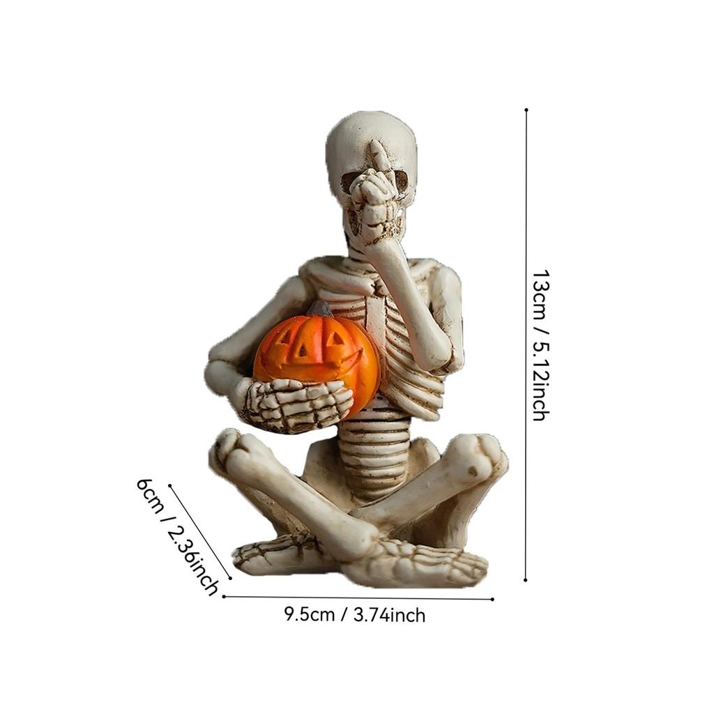 1PCS Halloween Resin Pumpkin Man Desktop Ornament Decoration Halloween Pumpkin Ornament