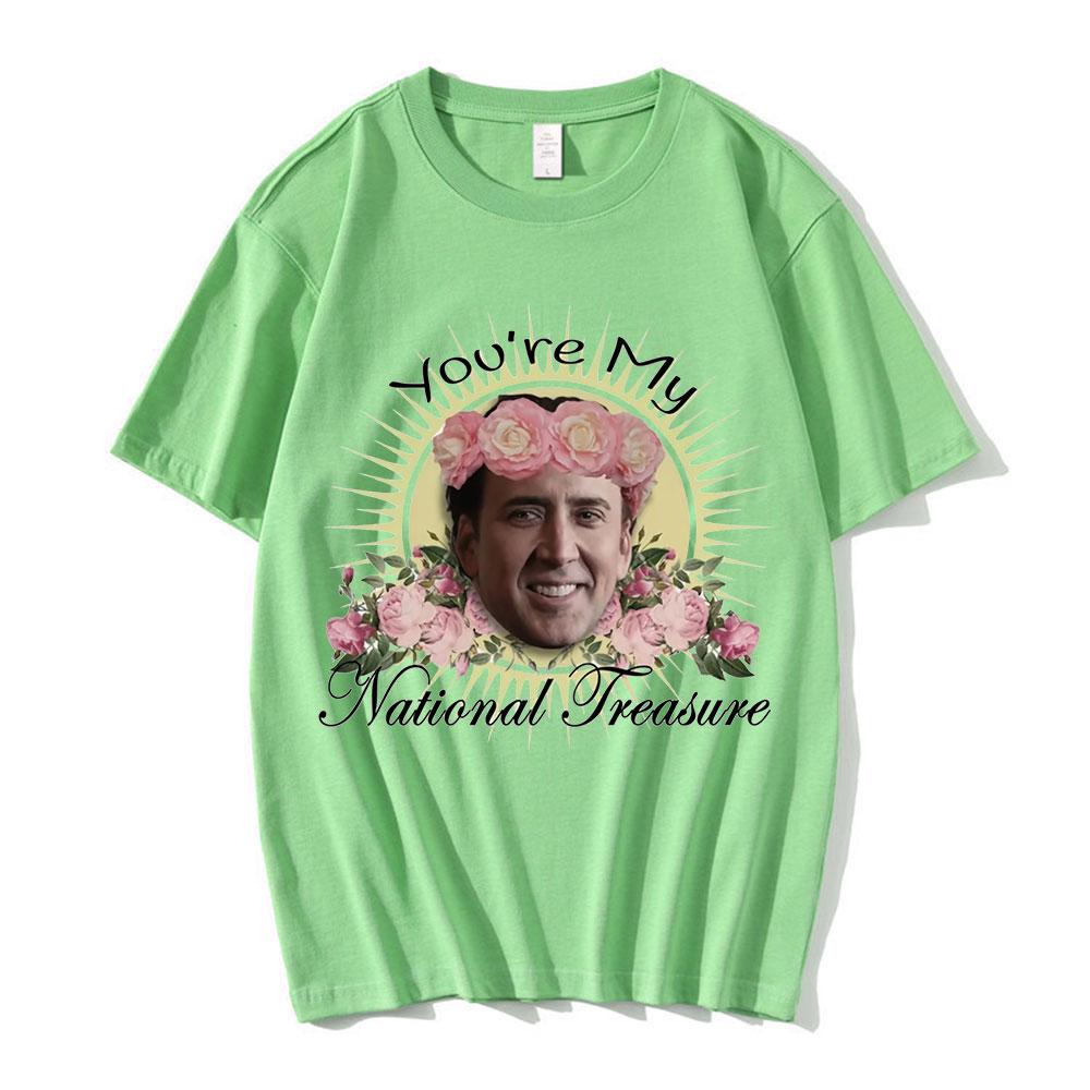 

Youre My National Treasure Nicolas Cage Unisexs Womens Oversized TShirts Funny Crew Neck TShirt 100 Cotton Tees Streetwear 4XL