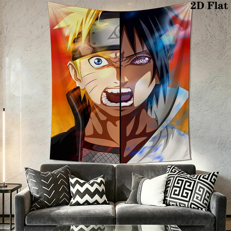 Anime Ninja Face Split Print Tapestry Fashion Print Wallmounted Wall Decoration Soft Background Wall Hanging Cloth