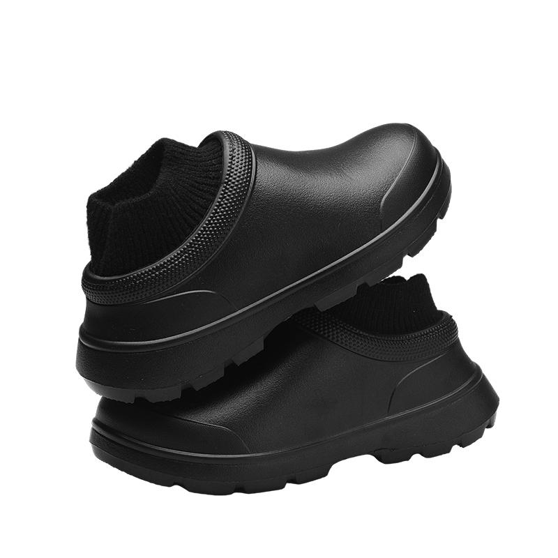 

Теплая зимняя хлопковая обувь, женские теплые меховые домашние тапочки, нескользящие плюшевые тапочки из ЭВА, домашние тапочки для пар с толстой подошвой, шлепанцы 40-41 чёрный