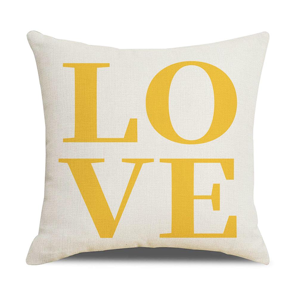 Simple Household Items Letter Geometric Print Square Pillowcase Car Cushion Sofa Pillowcase