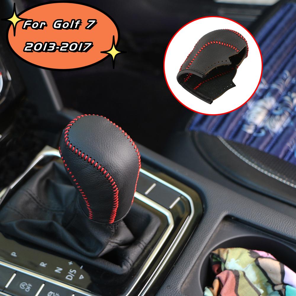 Leather Car Gear Head Shift Knob Cover Case for VW Golf 6 7 MK6 MK7 GTI DSG Tiguan POLO BORA Passat B7 Tiguan Touran