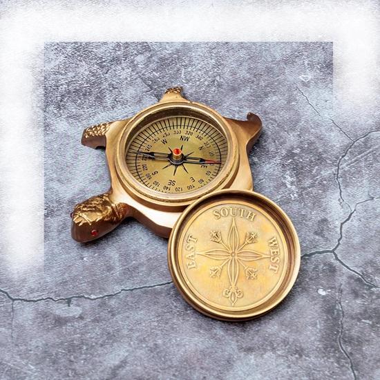 Латунный Гравированный Компас-Черепаха 10,16 см Стимпанк Морской Компас Инструмент для Навигации