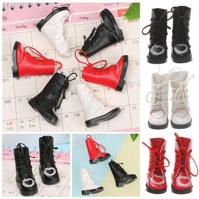 Handgemachte Kinder Geburtstagsgeschenke Puppenzubehör Puppenstiefel Schuhe 1/6 Puppe PU Lederschuhe