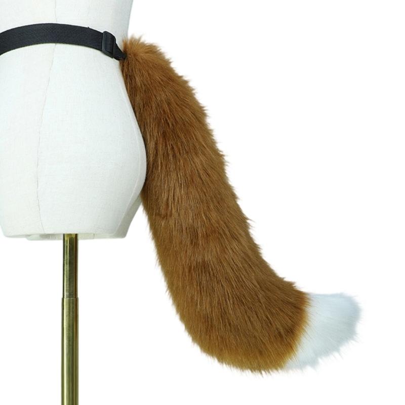 Halloween Foxes Ear Headpiece With Plush Tail Accessory Soft Furry Plush Costume Accessory For Family Parties