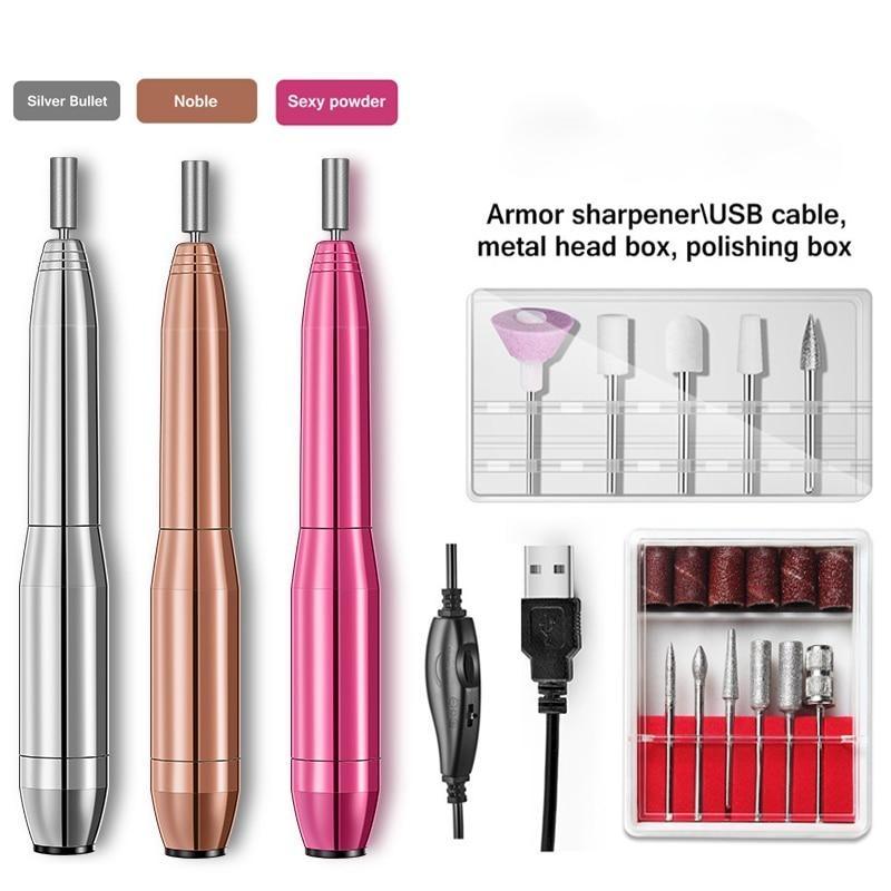 

Профессиональная электрическая дрель для ногтей, 20000 об/мин, маникюрная машинка, пилка для ногтей с зарядкой через USB