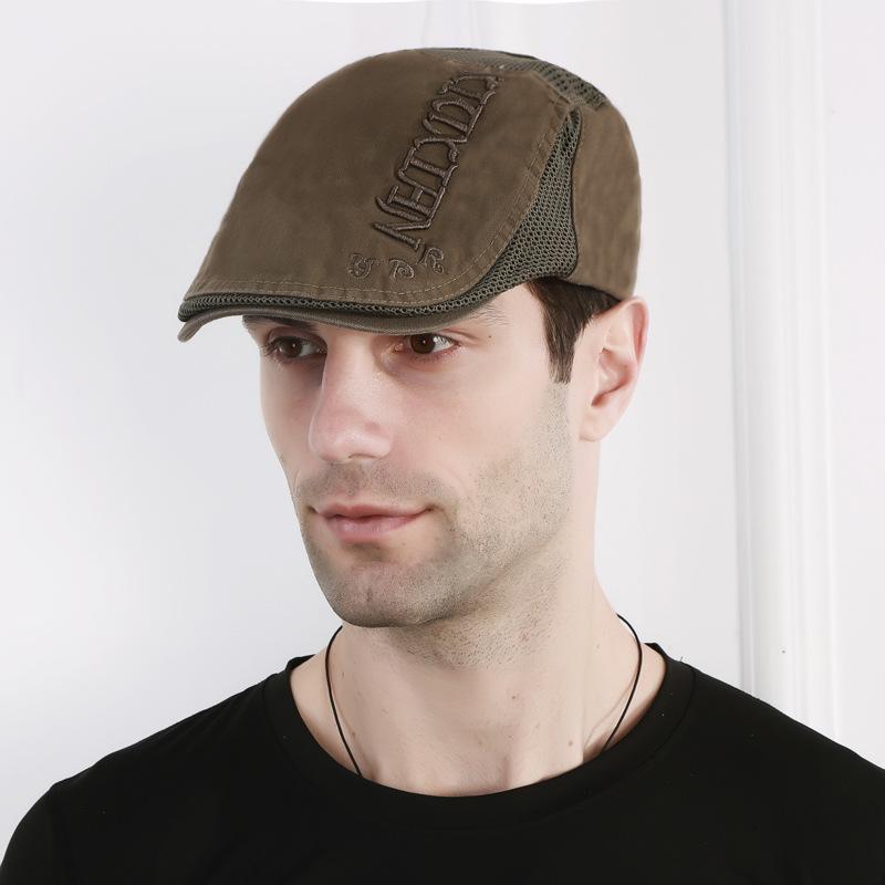 Mesh Duck Tongue Hat Herren Baskenmütze Frühling und Sommer Net Cap Atmungsaktiv Sonnenhut Hut Ms. Siebdruck-Vorwärtskappe