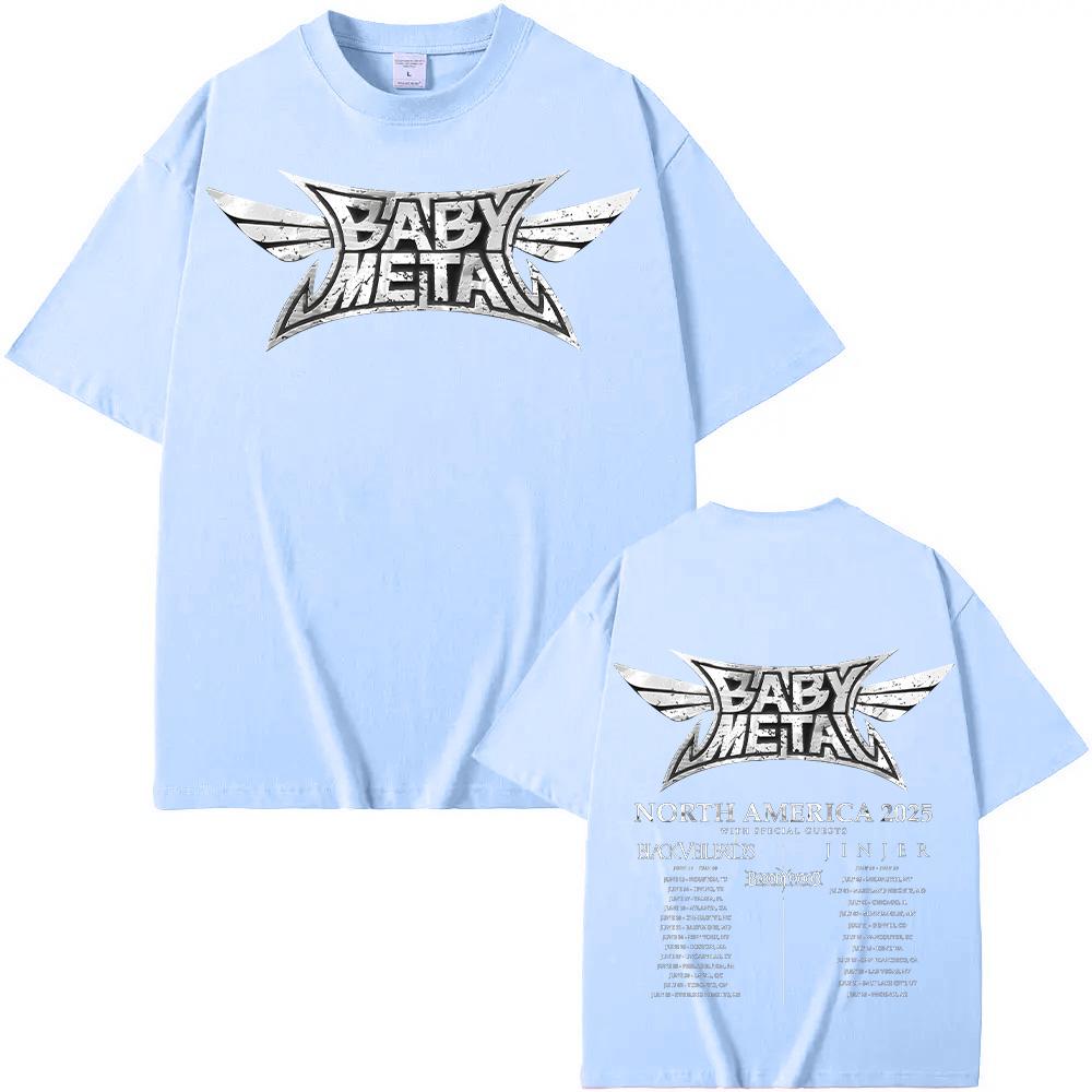 Babymetal North America Tour 2025 T-shirts Vintage Babymetal Japan Metal Rock Band Tshirts Men Women's Pure Cotton Tees Harajuku