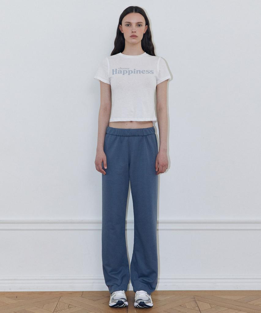LADY VOLUME Straight Elastic Pants (Blue)
