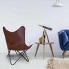 Vintage Leather Butterfly Chair Brown Leather Handmade Folding Relax Arm Chair