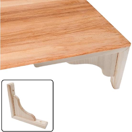 Antrader Solid Wall Mount Wood Shelf Bracket, 6 Inch Wooden Shelf Brackets, DIY Wood Bracket Include Mounting Screws, Pack of 2