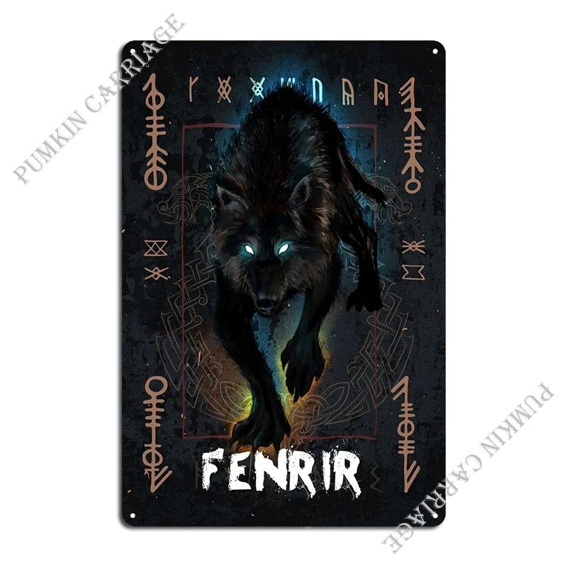 Fenrir The Norse Wolf Metal Plaque Rusty Custom Cinema Party Pub Tin Sign Poster