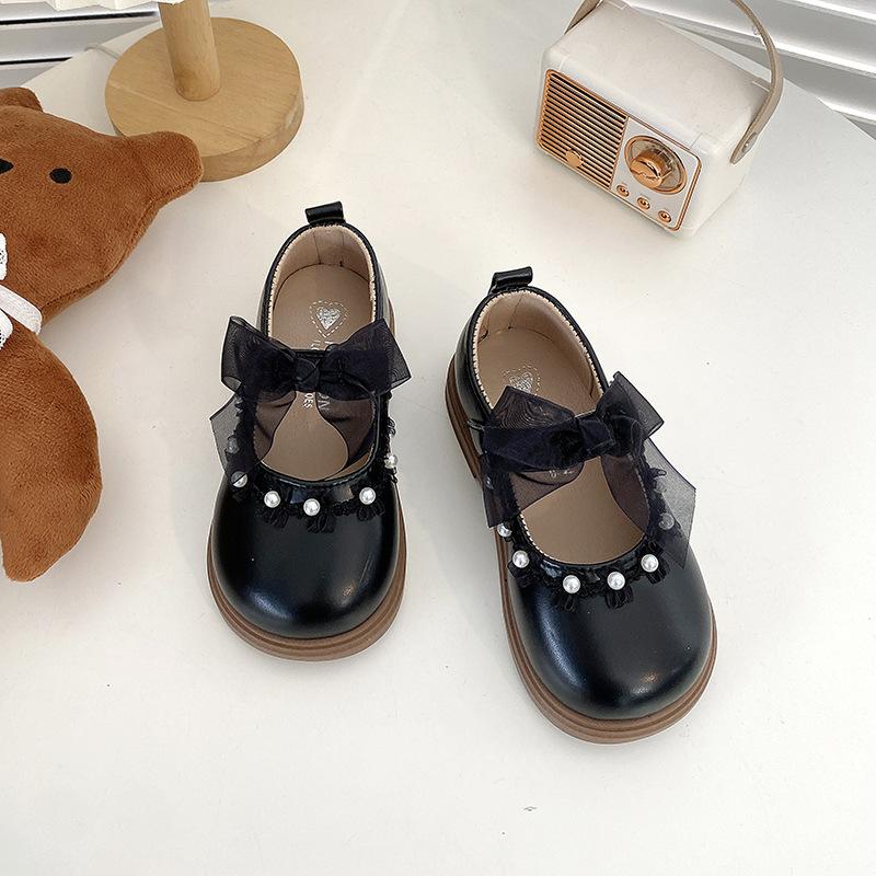 Spring and Autumn New Style Trend Bow Versatile Girls Comfortable Soft-soled Leather Shoes