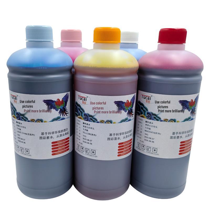 Textile Acid Dye Ink for Direct Injection DTG Printing - Compatible with DX5/DX7/5113/4720/i3200/s3200 Printer Models.