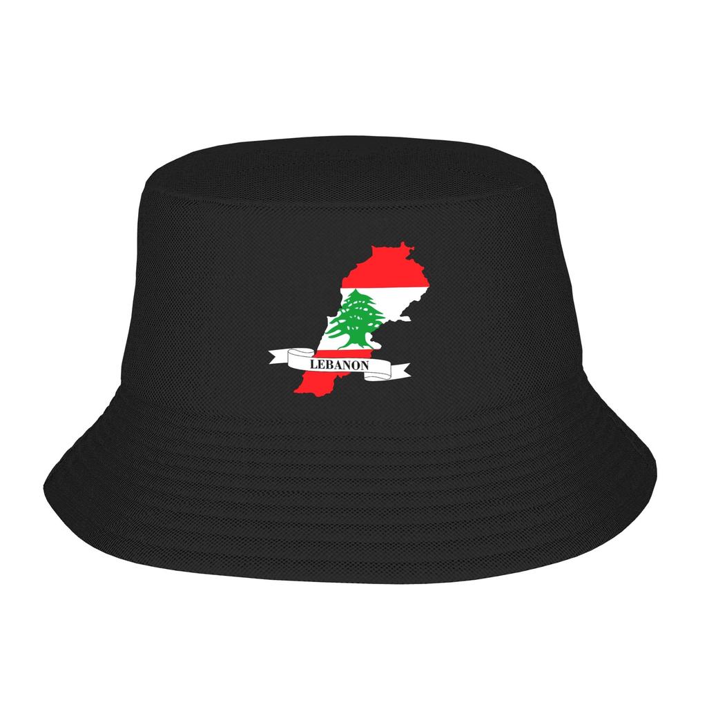 Lebanon Flag Heart Bucket Hat for Girl Summer Vocation Bob Hats for Outdoor Caps
