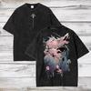 Jujutsu Kaisen Anime Gojo Satoru Graphic Print Tshirt Cotton Women Men Vintage Washed Harajuku Tees Loose Casual Oversized Tops