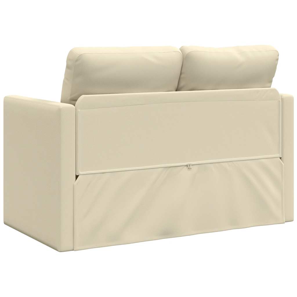 Floor Sofa with Sleeping Function Cream 112 x 174 x 55 cm Artificial Leather