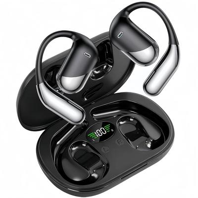 Kabellose Ohrhörer Sport Bluetooth V6.1 Kopfhörer mit Noise Cancelling Mikrofon 60 Std. HiFi Stereo Over-Ear-Bud LED-Anzeige USB-C IPX7