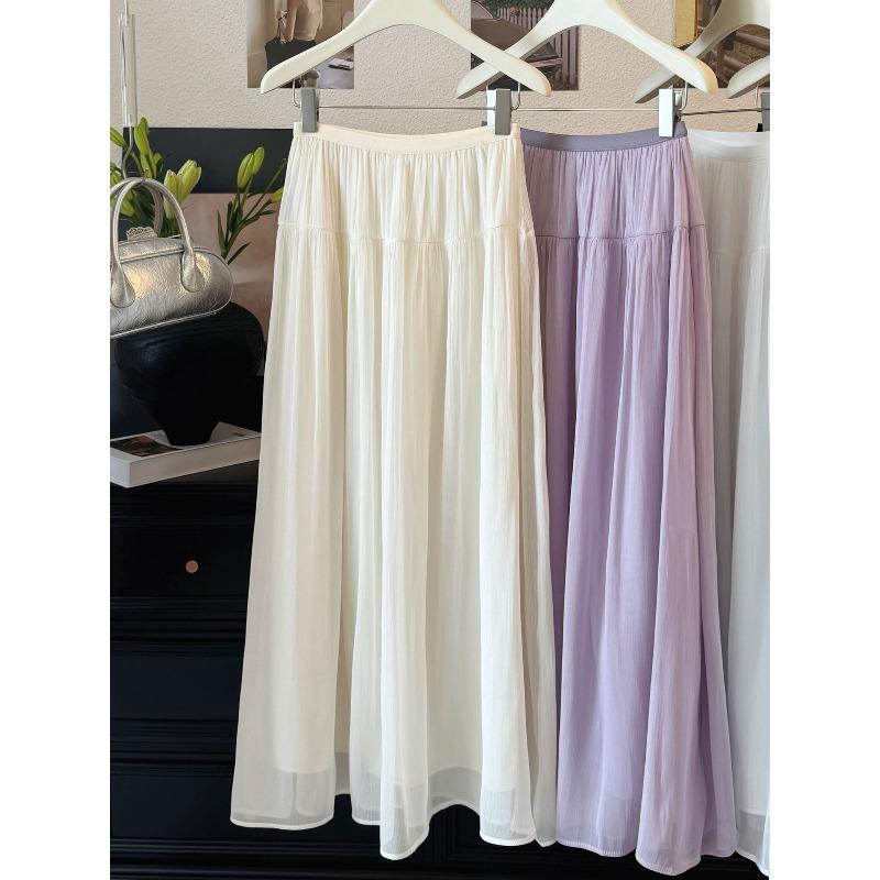 

Fairy beauty elegant~ streamer yarn skirt female gentle temperament drop feeling mopping skirt temperament splicing skirt One size fits all (80-135) recommended абрикосовий