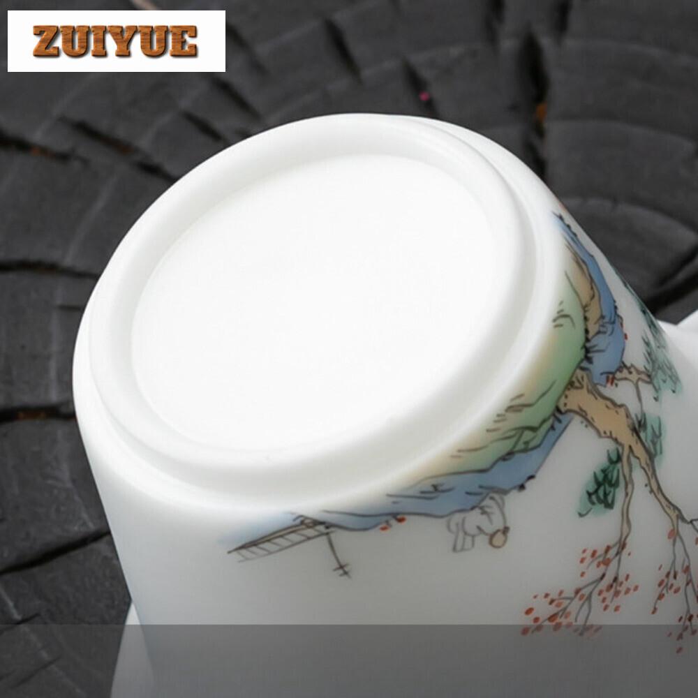 Boutique Eisjade Porzellan Handgefertigt Schüssel mit Deckel Handbemalt Duftende Hügel Gaiwan Teekanne Teekanne Teekochen Teekollektion Geschenke